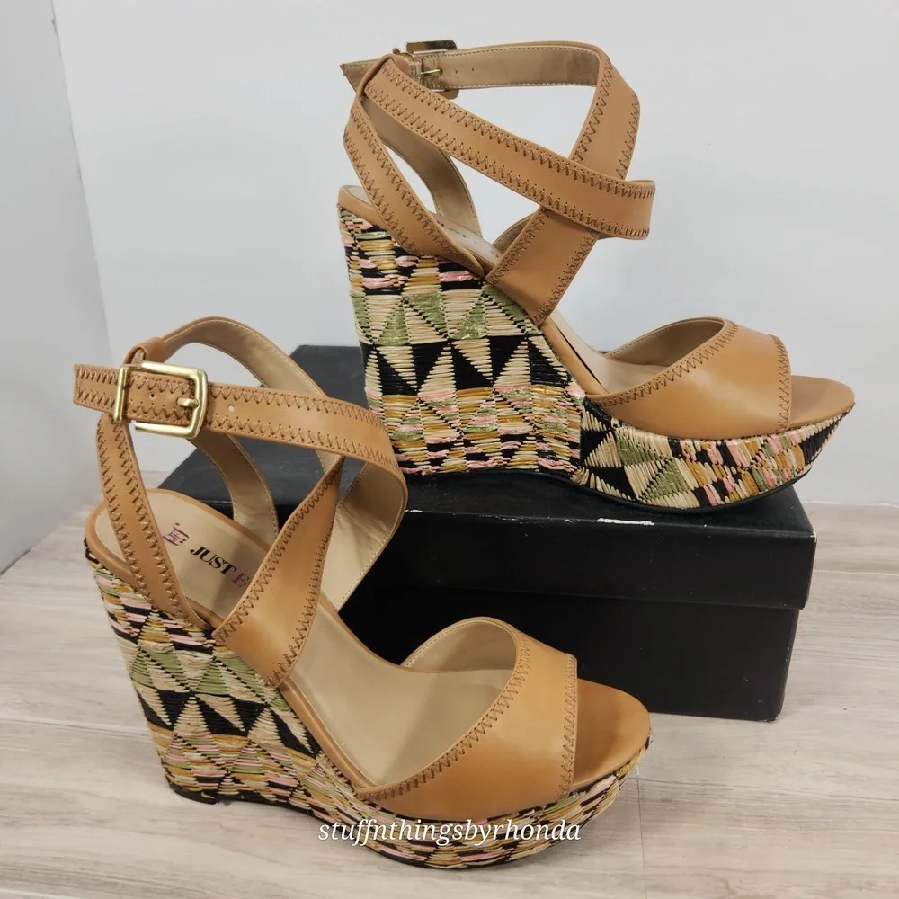 JUST FABULOUS ~ Cozumel ~ Platform Wedge Sandels US 9 /EU 40